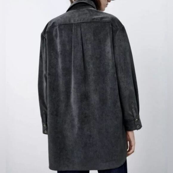 Zara Charcoal Button Down Shirt - Picture 2 of 11